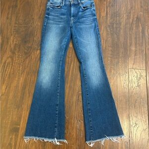MOTHER Blue Flare Jeans with Vintage Appeal